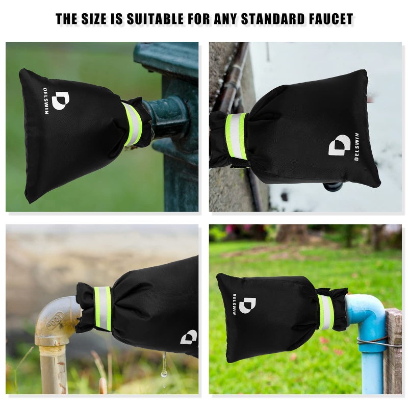 DELSWIN Outdoor Faucet Covers for Winter, 5P 8.7""x7"" Hose Bib Insulation Cover, Outside Waterproof Spigot Cover Winter Insulated Cover for Frost Freeze Protection, Bigger and Thicker - Image 3